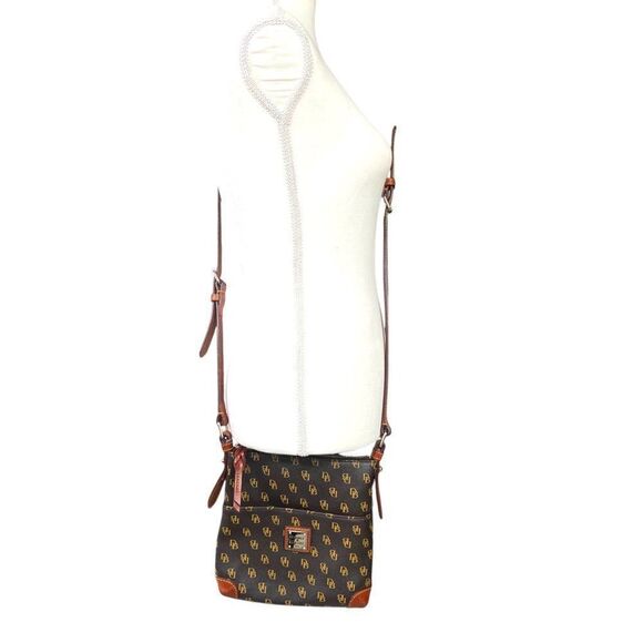 Dooney & Bourke Greta Brown Monogram Crossbody Purse With Adjustable Leather Str - Picture 3 of 14